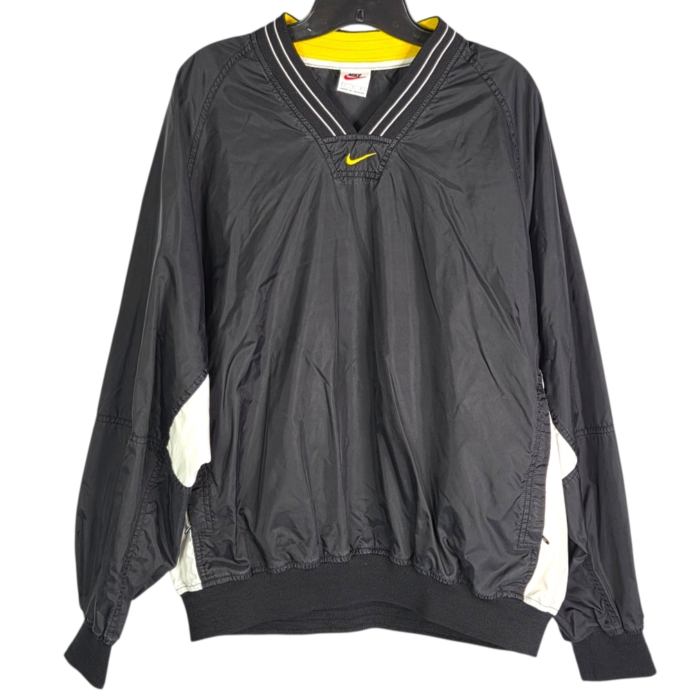 Nike Vintage White Tag Black Yellow White Iowa Hawkeye Vibes  Windbreaker Size L